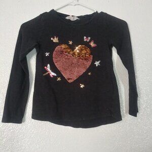 H & M girls size 6-8 dark gray top